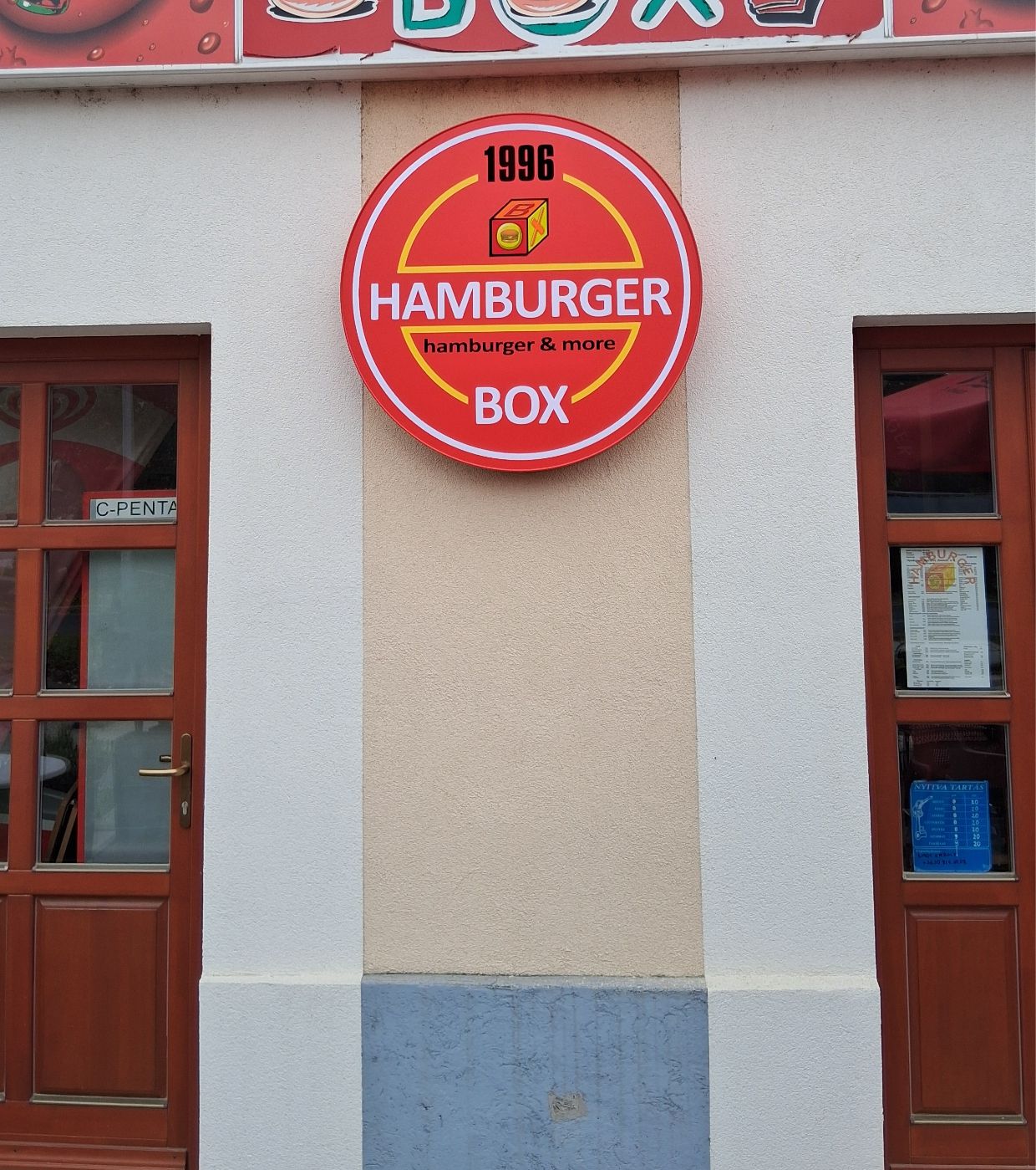 Hamburger Box világító tábla